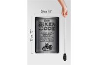 Blechschild Motorrad 20x30cm Biker Code leben ohne kein Leben