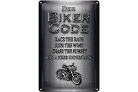 Blechschild Motorrad 20x30cm Biker Code race the rain ride