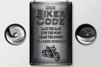 Blechschild Motorrad 20x30cm Biker Code race the rain ride