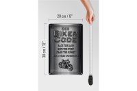 Blechschild Motorrad 20x30cm Biker Code race the rain ride