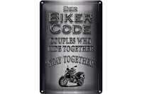 Blechschild Motorrad 20x30cm Biker Code stay ride together