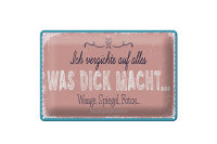 Blechschild Spruch 30x20cm verzichte auf Waage Spiegel Fotos