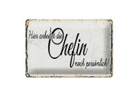 Blechschild Spruch 30x20cm Hier arbeitet die Chefin noch...