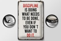 Blechschild Spruch 20x30cm Disciplin is doing what needs to be done