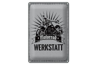 Blechschild Hinweis 20x30cm Motorrad Werkstatt graues...