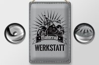 Blechschild Hinweis 20x30cm Motorrad Werkstatt graues...
