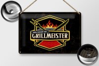 Blechschild Spruch 30x20cm Hier wohnt ein Grillmeister