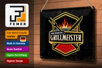 Blechschild Spruch 30x20cm Hier wohnt ein Grillmeister