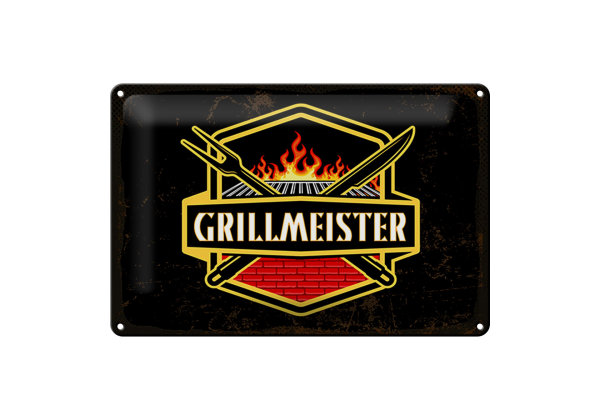 Blechschild Spruch 30x20cm Grillmeister