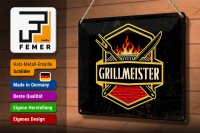Blechschild Spruch 30x20cm Grillmeister