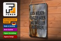 Blechschild Spruch 30x20cm Auch Wolkenkratzer haben im Keller angefangen