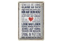 Blechschild Spruch 20x30cm genieße die Sonne