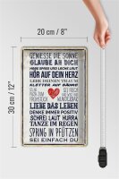 Blechschild Spruch 20x30cm genieße die Sonne