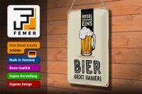 Blechschild 20x30cm Regel Nummer eins Bier geht immer