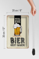 Blechschild 20x30cm Regel Nummer eins Bier geht immer
