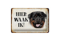 Blechschild Spruch 30x20cm holländisch Hier Waak ik...