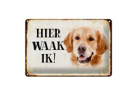 Blechschild Spruch 30x20cm holländisch Hier Waak ik...