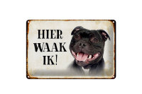 Blechschild Spruch 30x20cm holländisch Hier Waak ik...