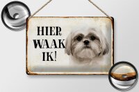 Blechschild Spruch 30x20cm holländisch Hier Waak ik...