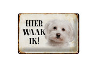 Blechschild Spruch 30x20cm holländisch Hier Waak ik...