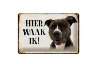 Blechschild Spruch 30x20cm holländisch Hier Waak ik...