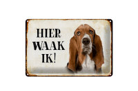 Blechschild Spruch 30x20cm holländisch Hier Waak ik...