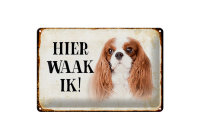 Blechschild Spruch 30x20cm holländisch Hier Waak ik...