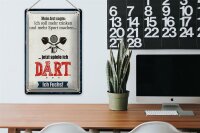 Blechschild Spruch 20x30cm Arzt sagt mehr trinken und Sport jetzt spiel ich Dart