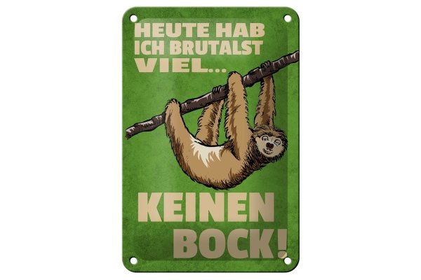 Blechschild Spruch 12x18cm heute habe ich brutalst viel