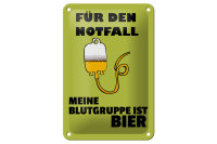 Blechschild Alkohol 12x18cm für den Notfall...