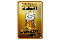 Blechschild Alkohol 12x18cm Bier dabei Eintritt frei
