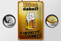 Blechschild Alkohol 12x18cm Bier dabei Eintritt frei