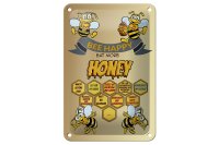 Blechschild Spruch 12x18cm Bee happy eat more honey Honig