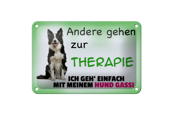 Blechschild Spruch 18x12cm ich geh mit meinem Hund Gassi