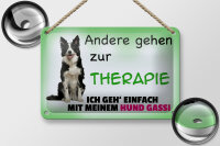 Blechschild Spruch 18x12cm ich geh mit meinem Hund Gassi