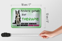 Blechschild Spruch 18x12cm ich geh mit meinem Hund Gassi