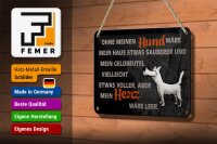 Blechschild Spruch 18x12cm ohne meinen Hund wäre mein Herz