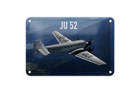 Blechschild Flugzeug 18x12cm JU 52 in der Luft