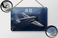 Blechschild Flugzeug 18x12cm JU 52 in der Luft