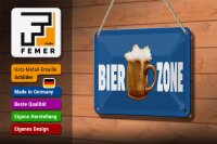 Blechschild Alkohol 18x12cm Bier Zone