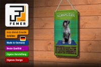 Blechschild Spruch 12x18cm Schnauzer Hund temperamentvoll