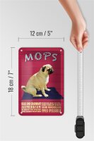 Blechschild Spruch 12x18cm Mops Hund klug und charmant