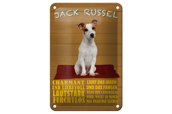 Blechschild Spruch 12x18cm Jack Russel Hund charmant