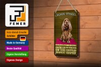 Blechschild Spruch 12x18cm Cocker Spaniel Hund knuddelig