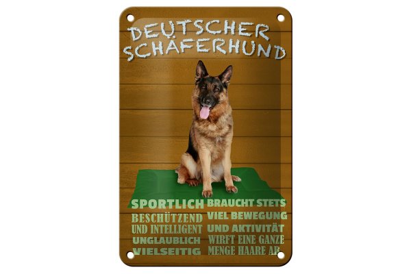 Blechschild Spruch 12x18cm Deutscher Schäferhund Hund