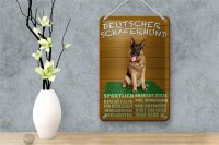 Blechschild Spruch 12x18cm Deutscher Schäferhund Hund