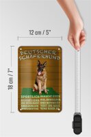 Blechschild Spruch 12x18cm Deutscher Schäferhund Hund