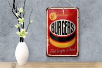 Blechschild Retro 12x18cm burgers best in town Fast food