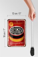 Blechschild Retro 12x18cm burgers best in town Fast food