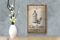 Blechschild Alkohol 12x18cm 1761 Gin tonic Retro